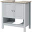 Meuble-lavabo de salle de bain pour lavabo sous l'évier, gris, avec tablette ajustable, évier gris, utilisation de l'espace