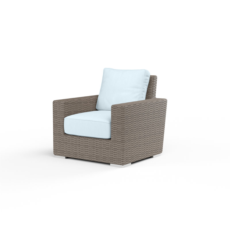 Naomie Patio Chair with Sunbrella® Cushion, Canvas Flax Sunbrella® Canvas, Driftwood