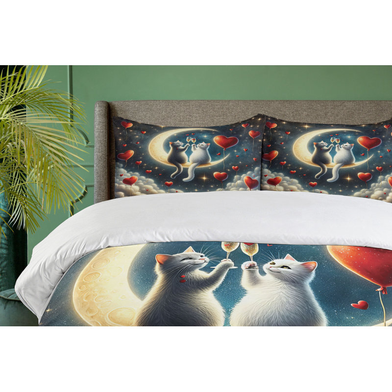 Cat Duvet Cover, King Duvet Cover + 2 Standard Shams