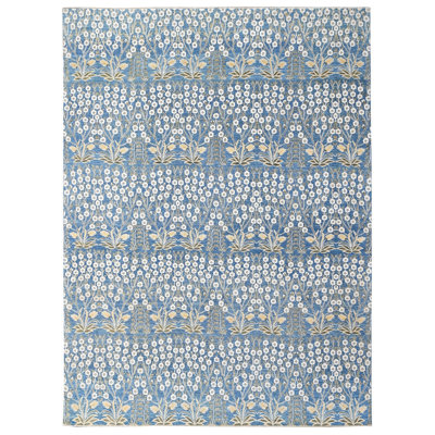 Moghul Floral Area Rug in Blue/Ivory/Olive