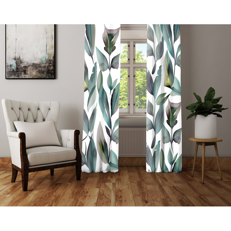 Paire de rideaux semi-transparents en polyester Dezeray, L 20 po x L 52 po
