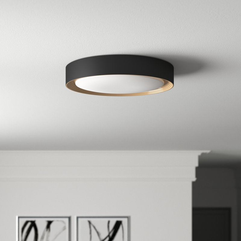 Plafonnier encastré à DEL 1 lumière Courtois, H 3,25 po x l 20 po x P 20 po, Noir mat, 3000 K
