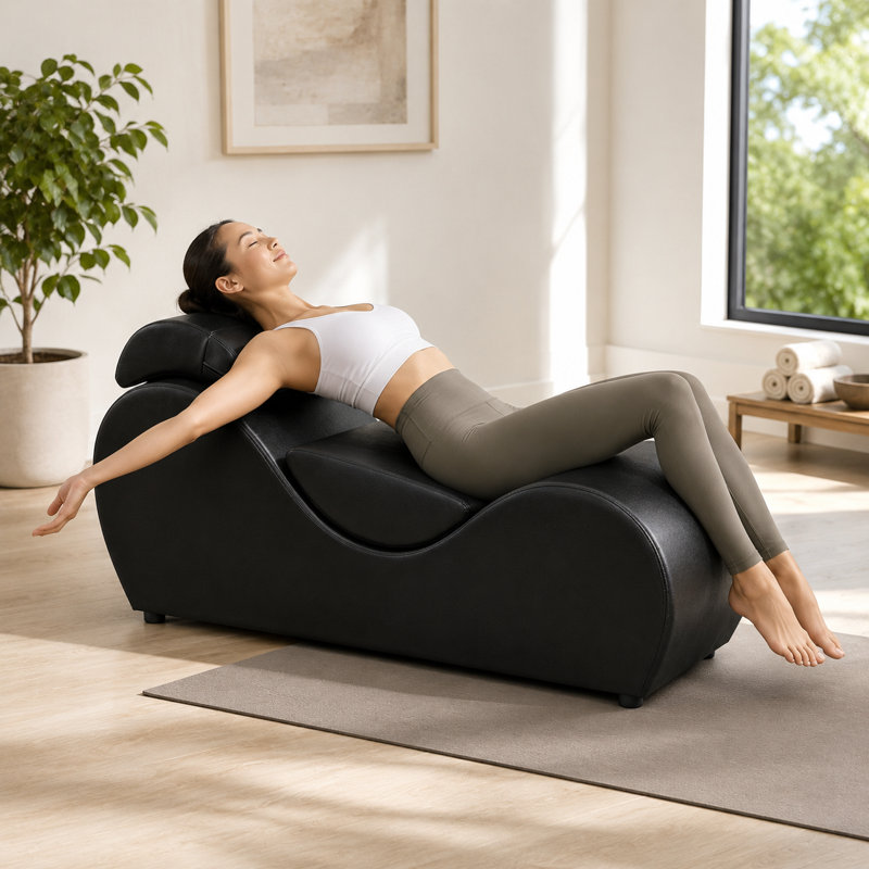 Cooperman Faux Leather Chaise Lounge