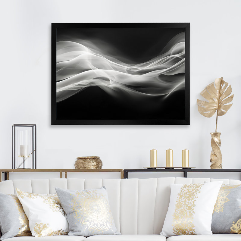 Noir blanc abstrait contemplatif III - impression, Cadre photo noir, H 12 po x l 20 po x P 1 po