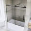 Porte de douche coulissante sans cadre l 56 à 60 po x H 60 po au fini noir mat-116985546
