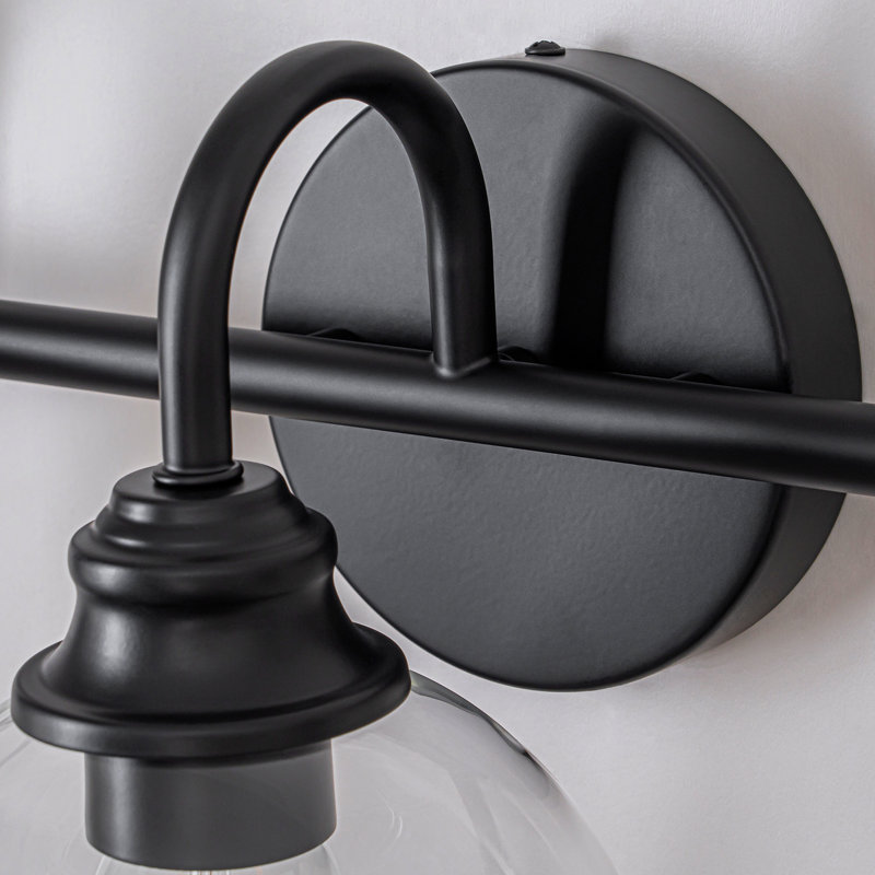 Éclairage pour salle de bain à 3 lumières à intensité variable Zeline, Noir, noir, noir, noir