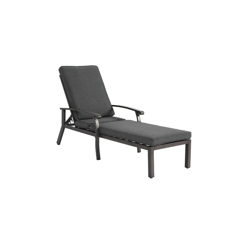 Chaise longue en fonte d'aluminium, Gris