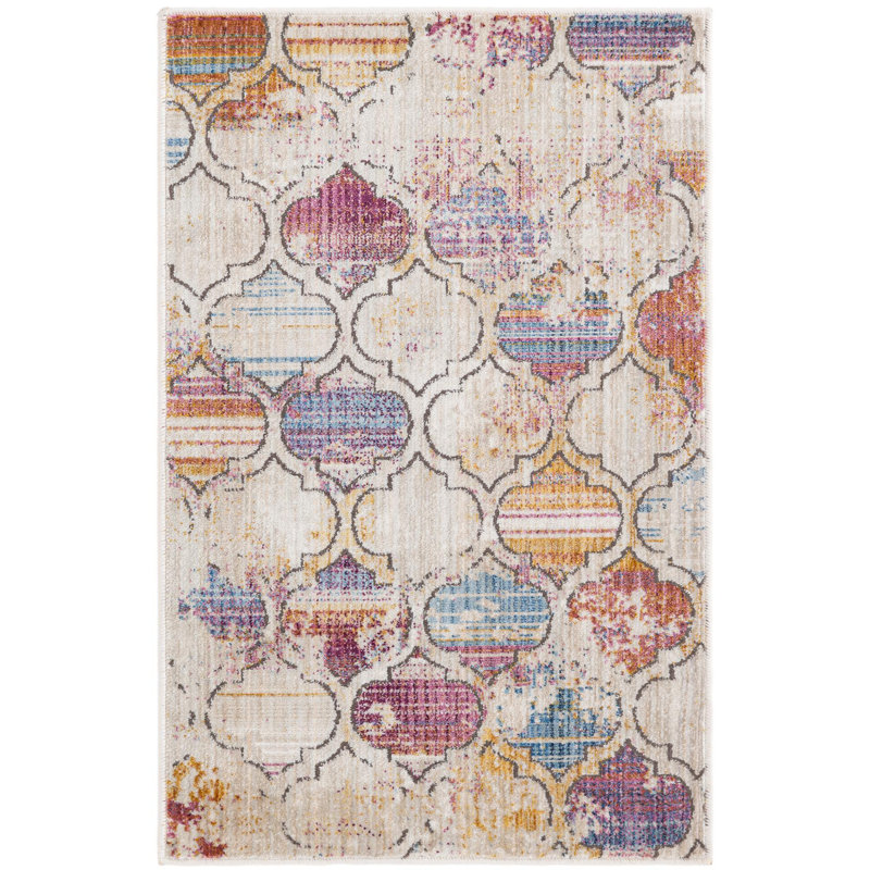 Tapis oriental contemporain de couleur multicolore, Rectangle de 2 pi x 3 pi