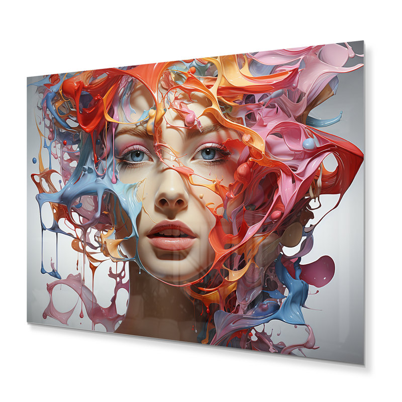 "Surréalisme, fragmented portrait" sur métal, H 12 po x l 20 po x P 1 po