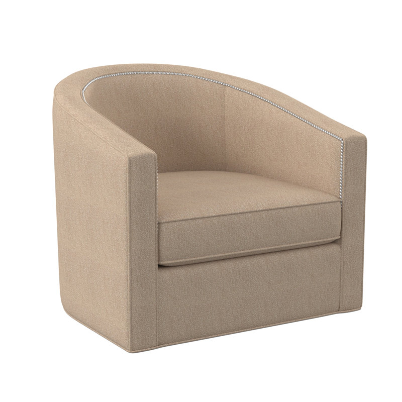 Fauteuil demi-tonneau de 34 po Ambre, Blé Maya, Petit nickel poli