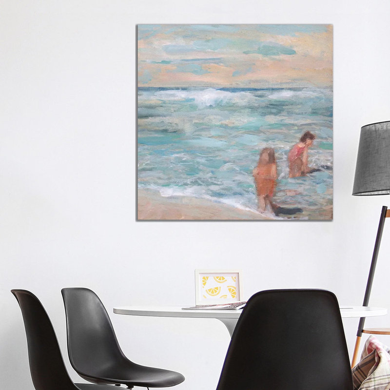 Friend's Day At The Beach 1 Piece Wall Art on Canvas, 93.98 cm H x 93.98 cm W x 3.175 cm D, Does Not Apply