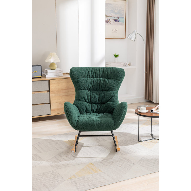 Chaise berçante rembourrée Lamond, Vert