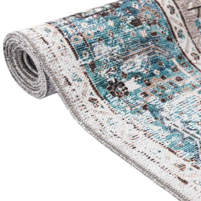 Olf Washable Oriental Indoor Rug, Octagon 5' x 5'
