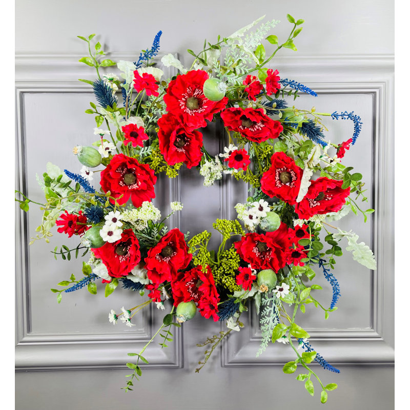 Couronne 24 po Poppy Salvia Daisy
