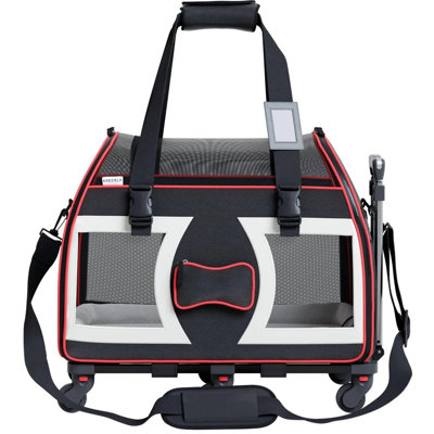 Katziela Cianan Pro Pet Carrier  Removable Wheels and Telescopic Handle