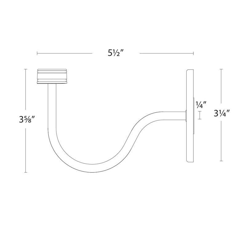Table Light Wall Mount Hook Accessory, Black