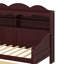Lit de jour avec tiroirs de rangement et tablettes de tête de lit, lit de jour en bois de style rétro-75024609