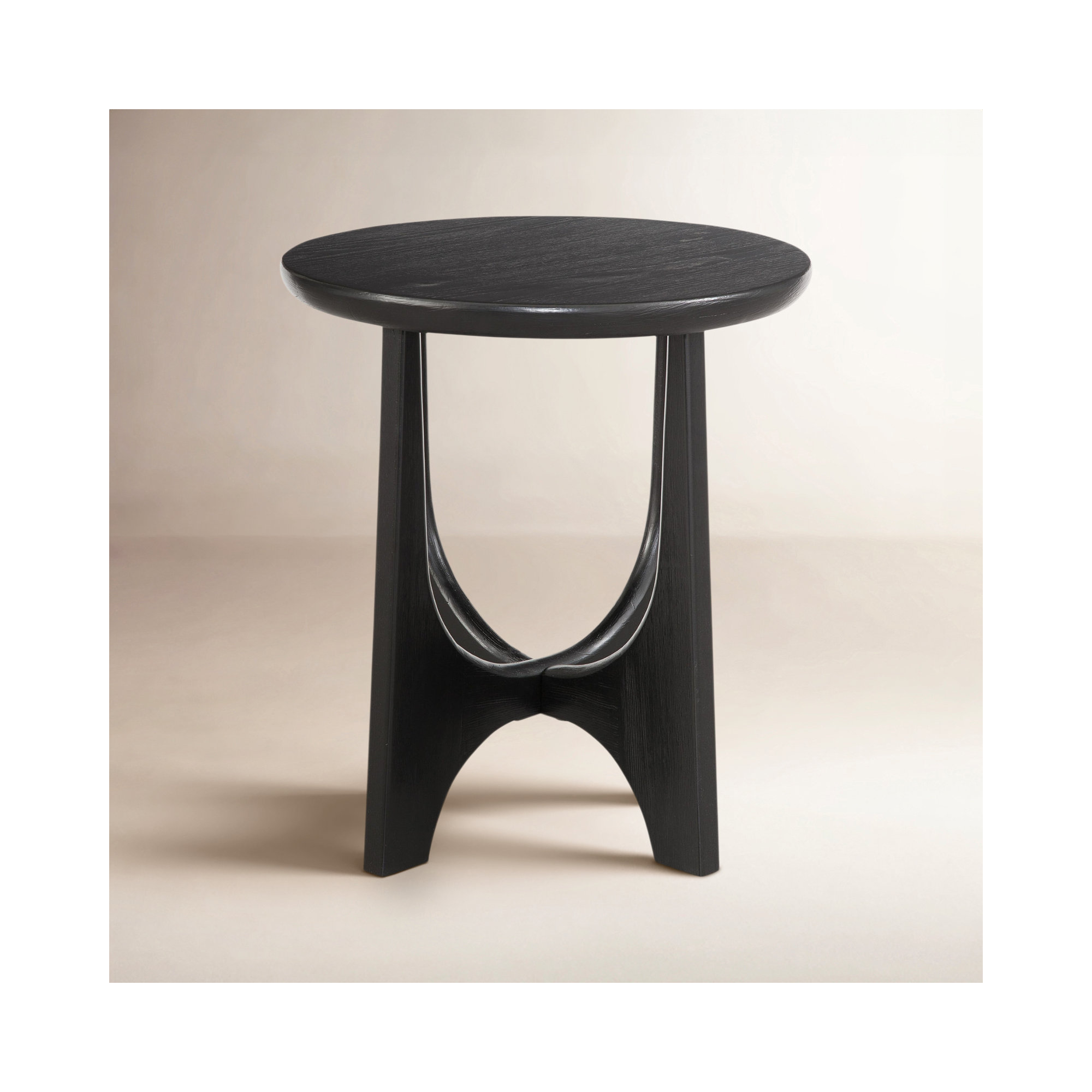 Dunnigan Solid Wood End Table, Black
