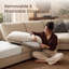 Canapé d'angle moderne en forme de L avec pouf de rangement-638553346