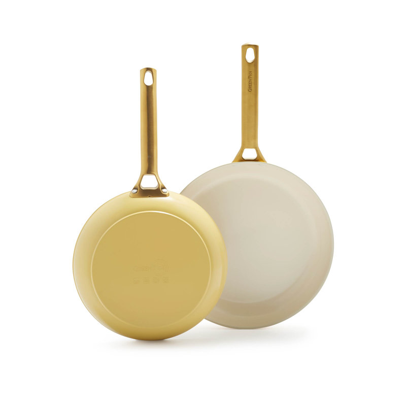 Greenpan Padova Reserve Frypan 2 Piece Set 20 - 28cm, Yellow/Cream