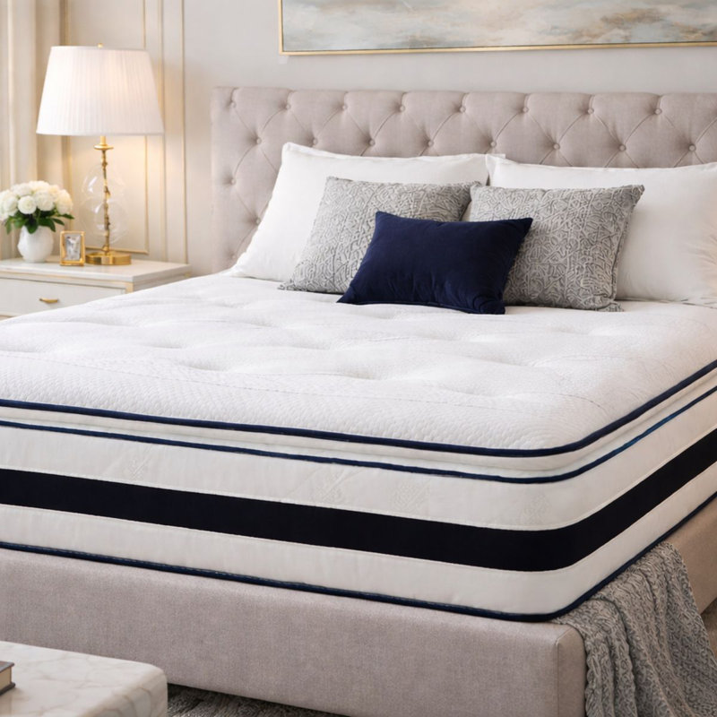 Sareer Furniture Pillow Top Open Coil Mattress, Double (4'6)