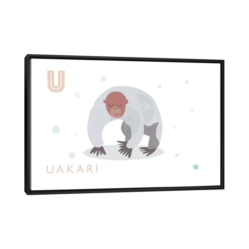 Uakari - imprimé, Pas de tapis, H 40 po x l 60 po x 1,5 po, Toile avec cadre noir