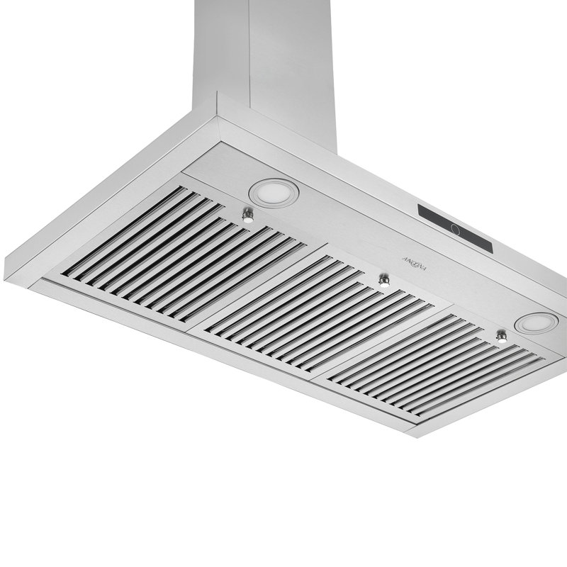 Hotte murale 35 po 600 CFM convertible en argent
