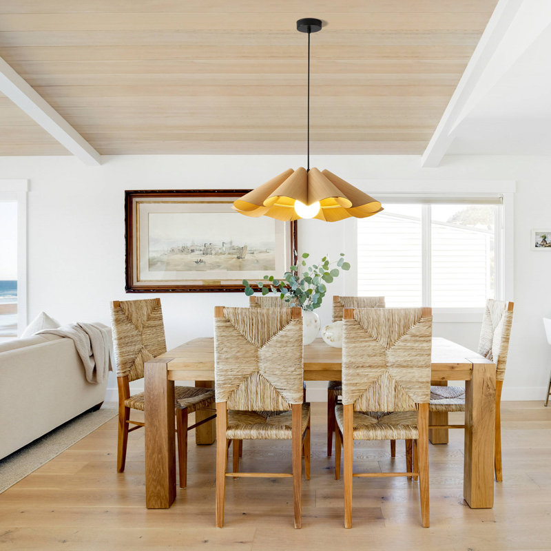 1 - Light Farmhouse Boho Wooden Chandelier