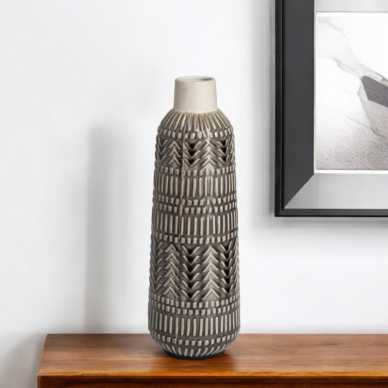 Vase de table en céramique Aaidyn, H 14 po x l 5 po x P 5 po