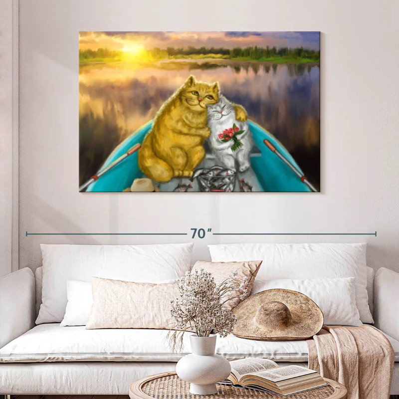 Date de pêche des chats, H 32 po x l 48 po