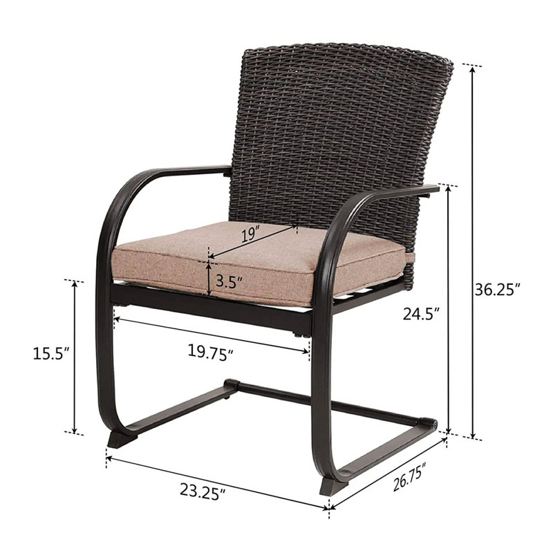 Ensemble de chaises de salle à manger en osier gris, Beige