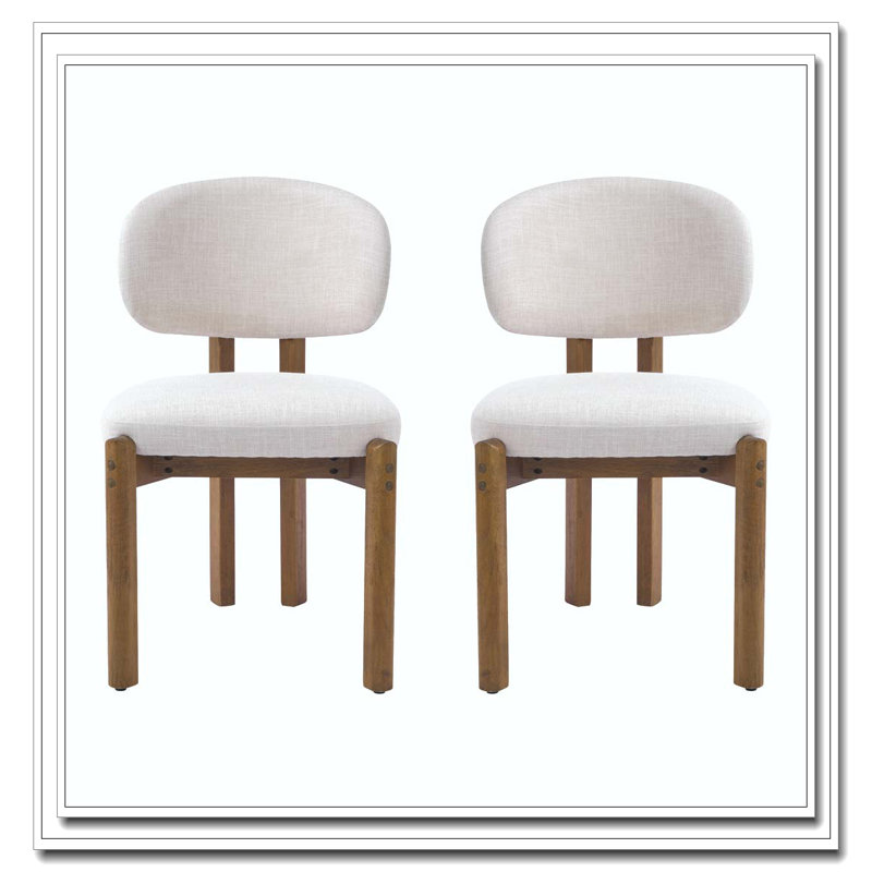 Chaises de salle à manger rembourrées Mid-Century, Noyer, Noyer