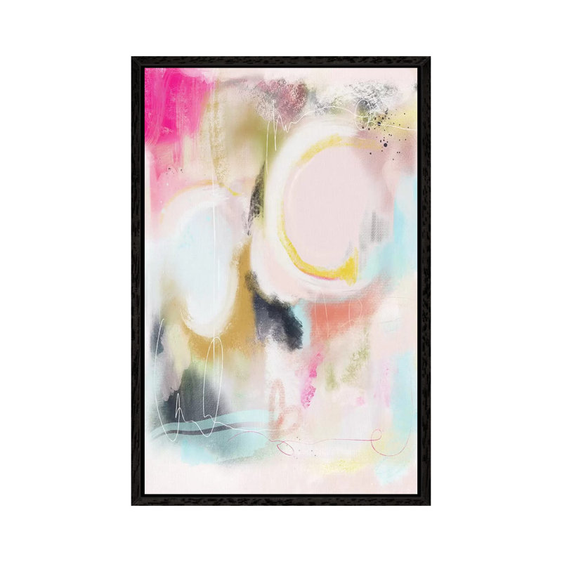 Abstract I by Leah Straatsma - Painting on Canvas, 66.04cm H x 45.72cm W x 3.81cm D, Black Floater Framed