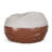 Maxi 5 Foot Two Color Fabric And Faux Leather Rounded Bean Bag