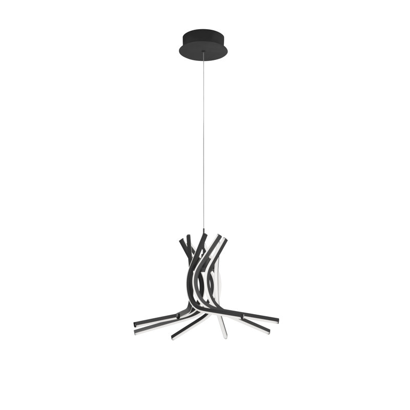 8 - Light Black LED Unique/Statement Pendant, 40cm H x 50cm W x 50cm D