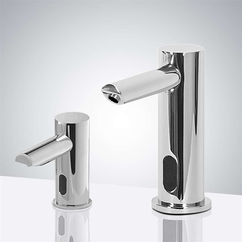 Solo Commercial Automatic Touchless Sensor Faucet with Soap Dispenser in Chrome