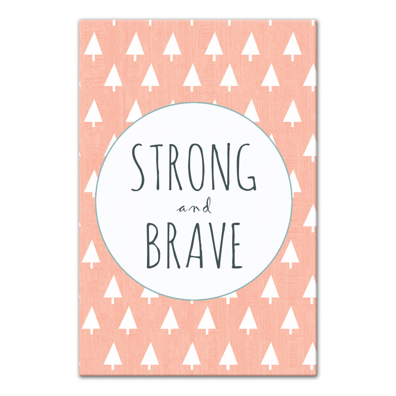 Art sur toile solide et courage Brannon, H 18 po x l 12 po x P 1,25 po, Rose