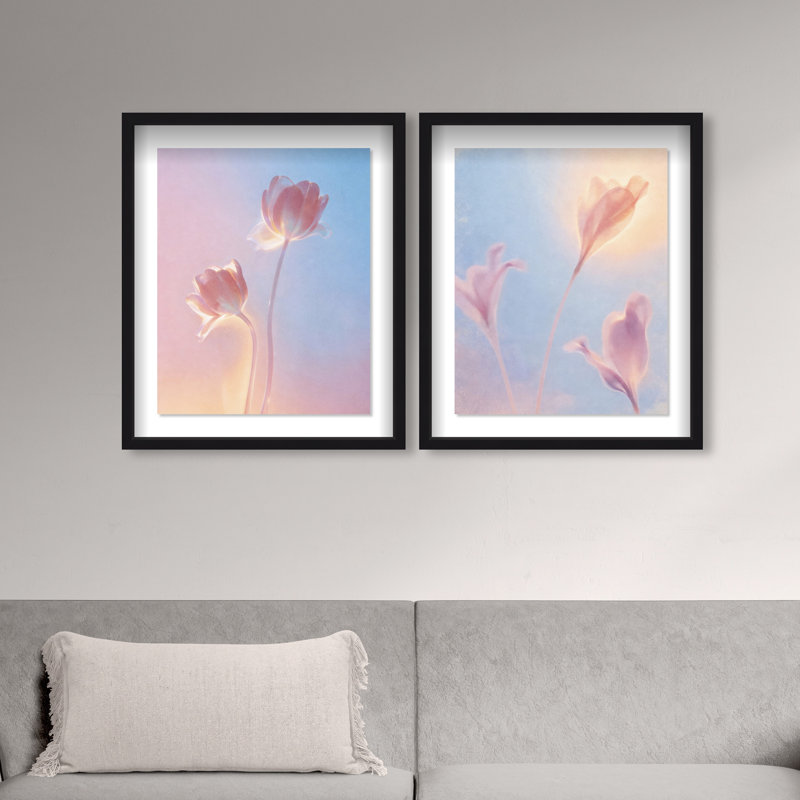 Iridescent Spring Set Framed Graphic Art, 25.5"H x 21.5"W, Black Shadowbox