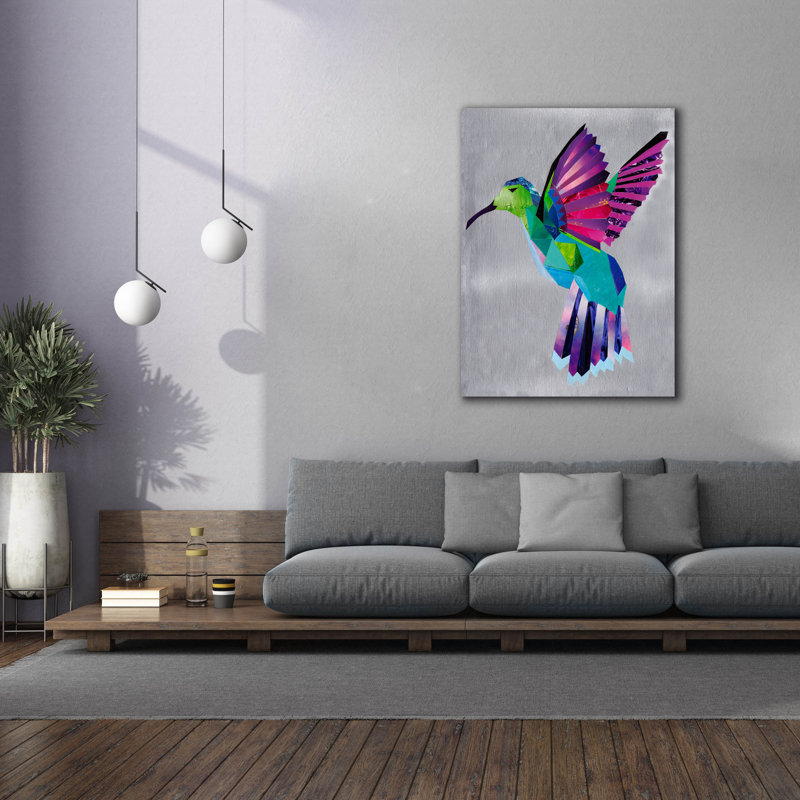 «Hummingbird» par Artpoptart, art mural sur toile, H 54 po x l 40 po x P 1,5 po