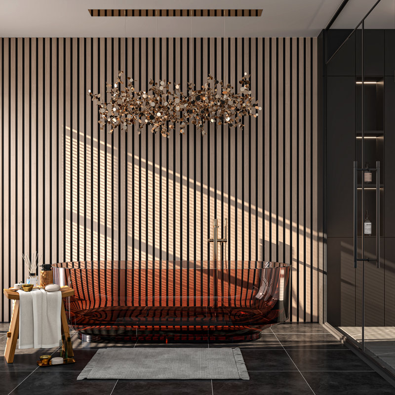 61 cm x 240 cm 3D Wall Panel (1-pack), Light Cold Oak