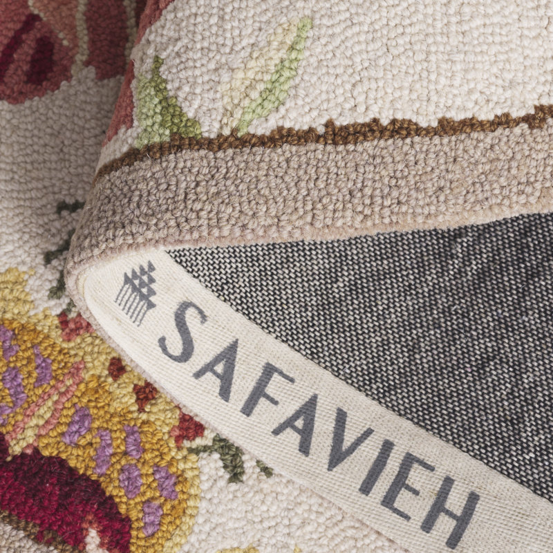 Tapis floral en laine fait à la main Hollander, Ovale 4 pi 6 po x 6 pi 6 po