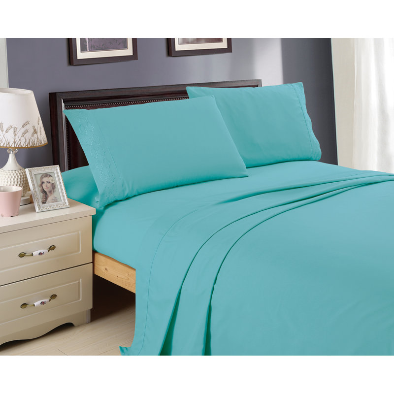 Microfiber Sheet Set, Aqua, King