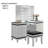 Contemporary Style 1Pc Vanity Set Tri-Fold Mirror 14Pcs Bulbs Black Glass Table Top Upholstered Stool Seat Knob Handles Felt Lined Drawers Black And White Finish