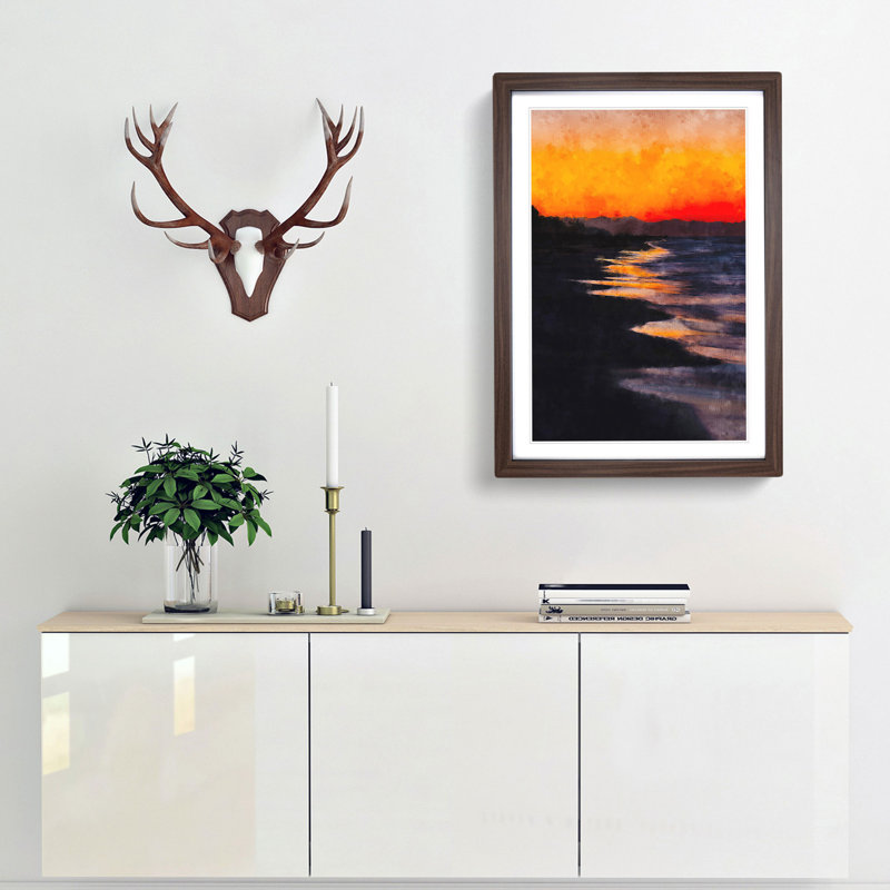 Beauty of the Beach - Picture Frame Graphic Art Print, Walnut Framed, 63cm H x 45cm W x 2cm D