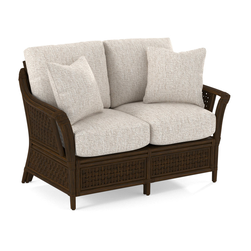 Boca Loveseat, White Textured Performance;, Antique Black