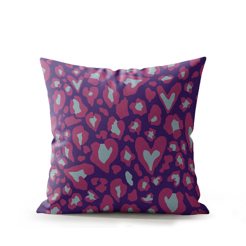Coussin d'intérieur carré en simili suède à imprimé animal Didi, 20 x 20, Rêve d'aurore