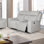 Causeuse inclinable contemporaine avec console et porte-gobelets, s'adapte facilement à divers styles de décoration intérieure, blanc