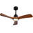 Wood Ceiling Fan With 3 Solid Wood Blades Remote Control Reversible DC Motor For Living Room-457610788