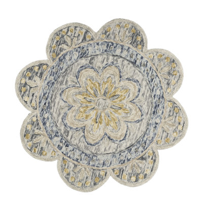 Tapis gris en laine touffeté à la main Dickie