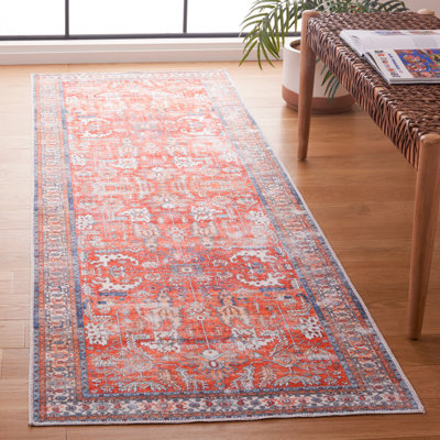 Arizona Dynasty Machine Washable Area Non-Slip Rug In Red & Blue